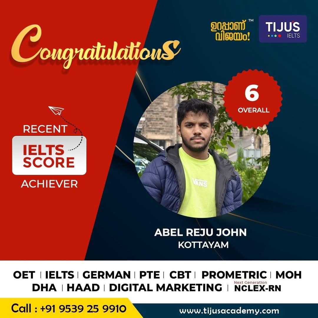 Tiju's Academy student IELTS score card