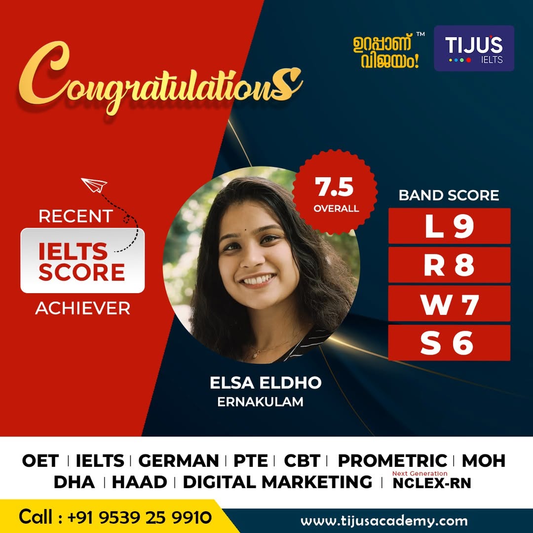 Tiju's Academy student IELTS score card