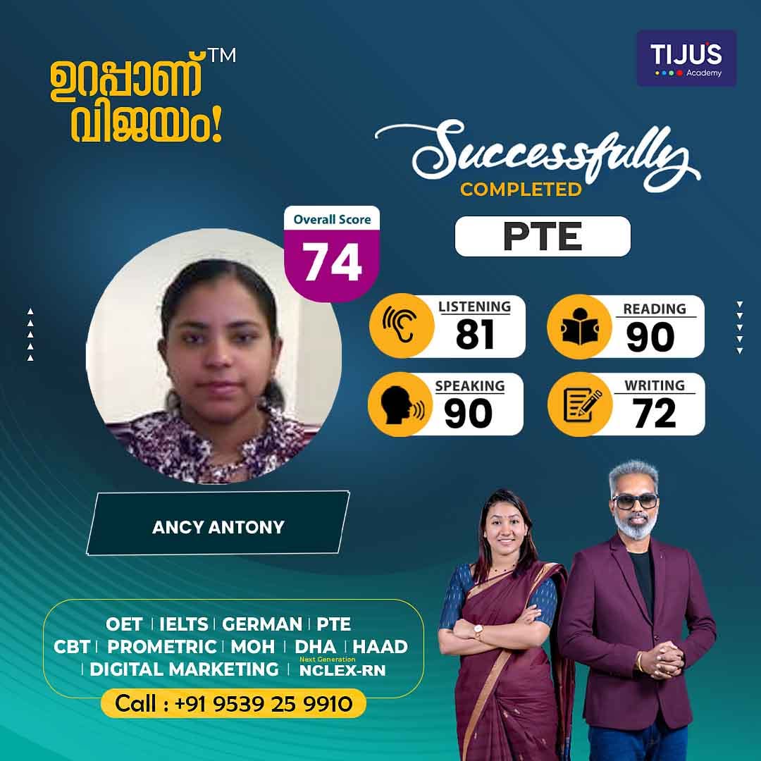 Tiju's Academy student IELTS score card