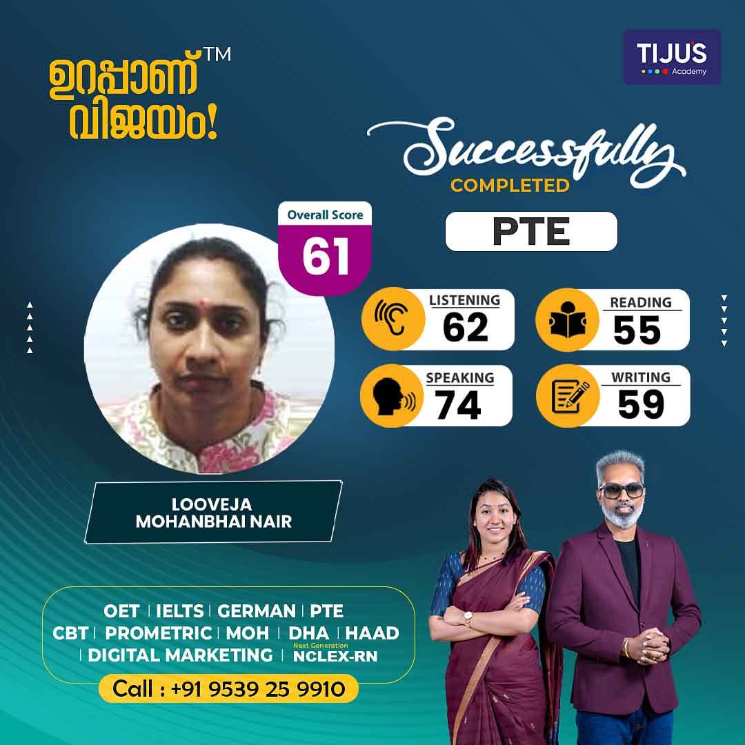 Tiju's Academy student IELTS score card